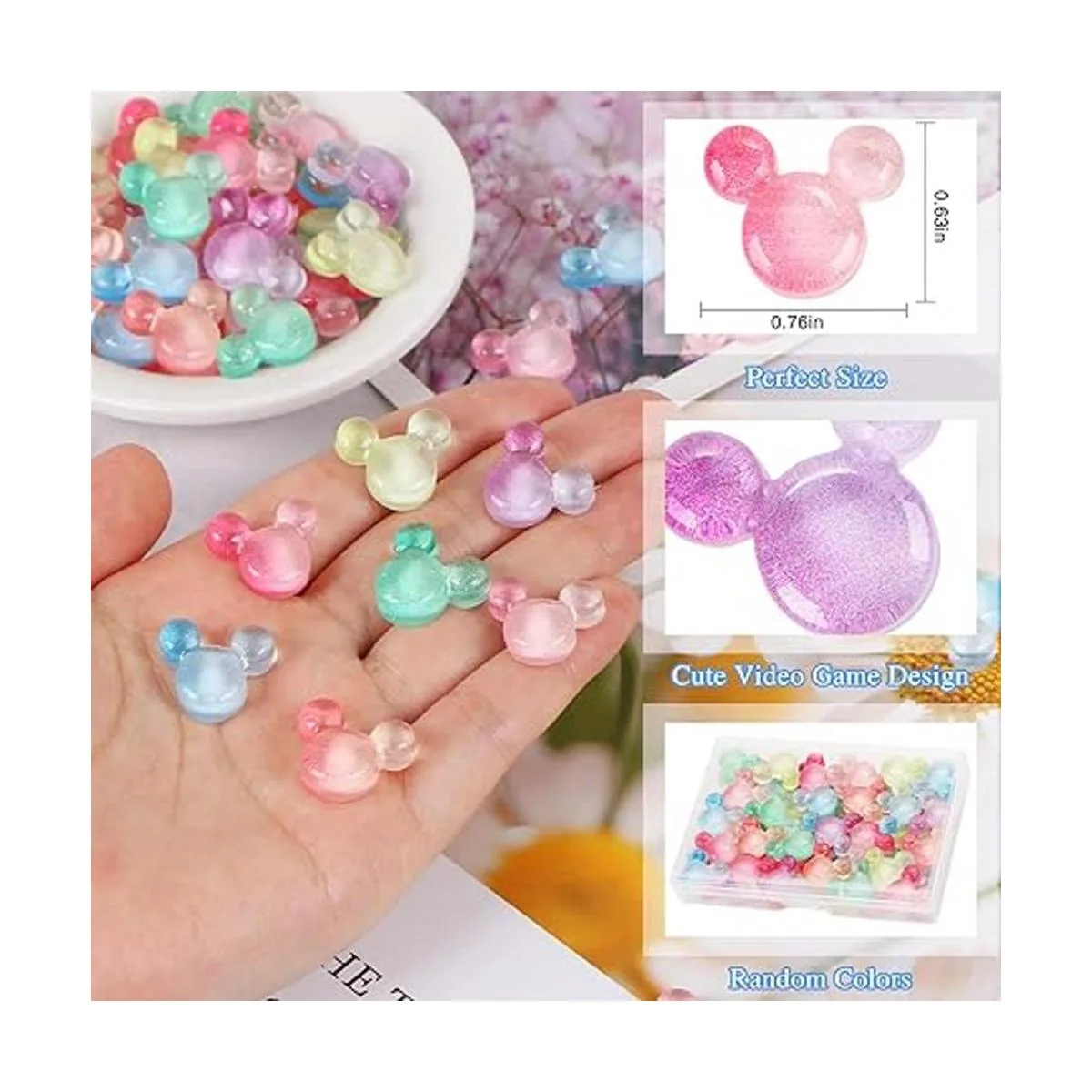 MIKIMIQI 56 piezas de resina para decoración de ratón para_2