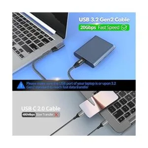 Cable USB C a USB C en ángulo recto de 100 W 6.6 pies USB_4