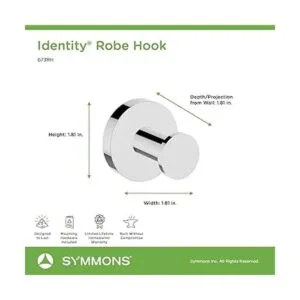 Symmons 673RH Identity Gancho para bata de pared en cromo_3