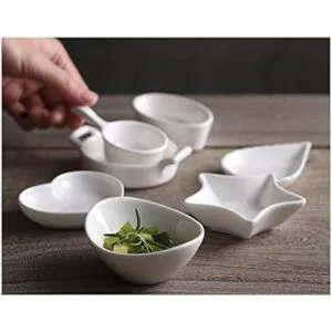 SOCOSY Plato de cerámica multiusos en forma de corazón_2