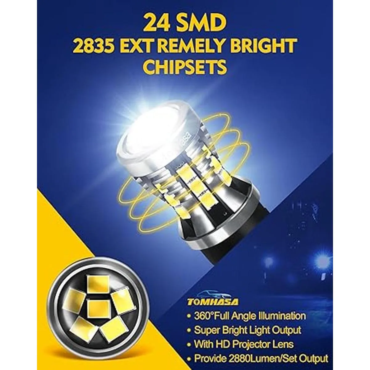 Tomhasa Bombillas LED 3157 para luz de marcha atrás 6000_4