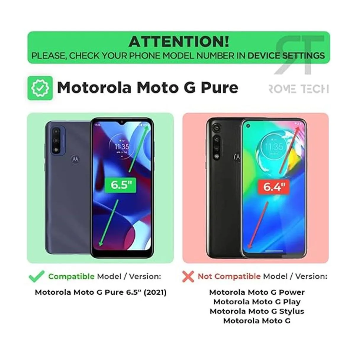 Rome Tech Funda de teléfono para Motorola Moto G Pure con_2