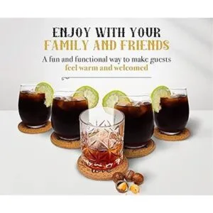 Coasterlux Posavasos de corcho para bebidas absorbentes_2