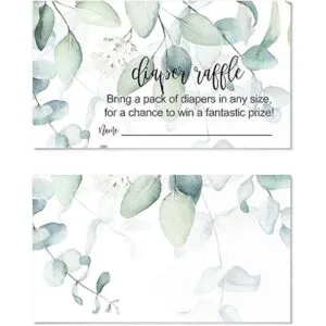 Greenery Pañal Pañal Raffle Ticket 50 Tarjetas Juegos de_4