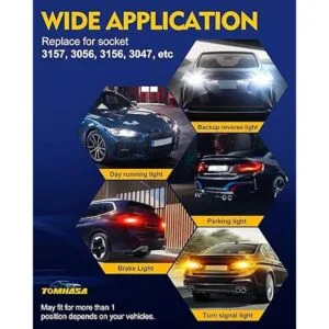Tomhasa Bombillas LED 3157 para luz de marcha atrás 6000_6