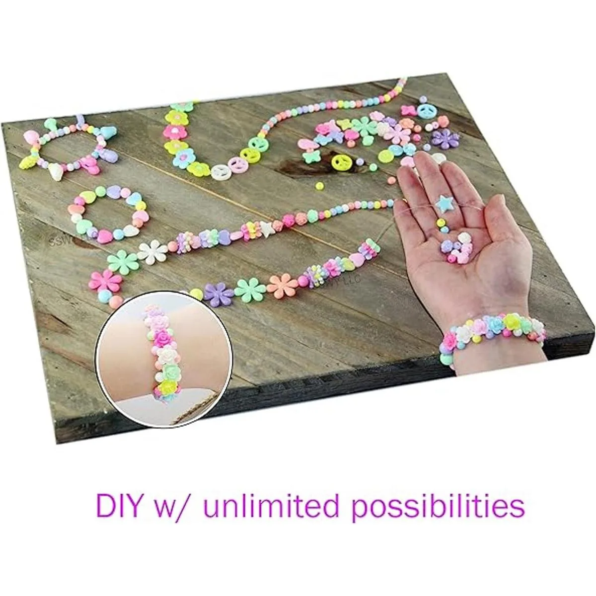 Juego de cuentas de plástico de bricolaje estilo playa_4