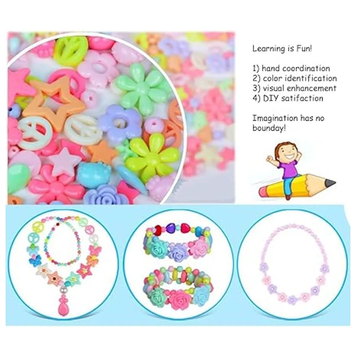 Juego de cuentas de plástico de bricolaje estilo playa_7