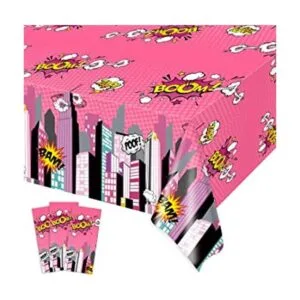 Mantel de fiesta de 3 piezas de Super Girl Hero Girl Pink_1