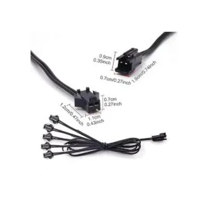 Conector de luz fría hembra a macho cable EL de 2 pines_4