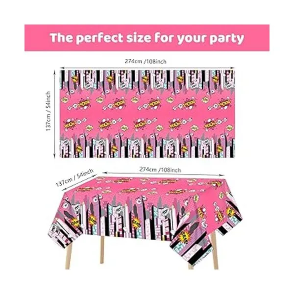 Mantel de fiesta de 3 piezas de Super Girl Hero Girl Pink_2