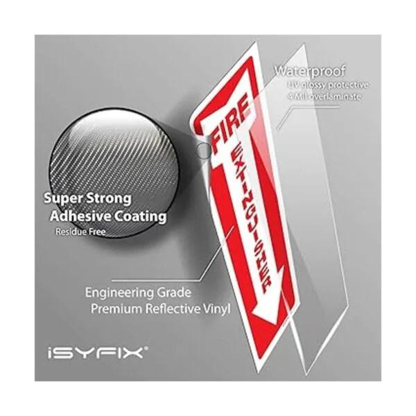 iSYFIX Letrero adhesivo reflectante para extintor de_3
