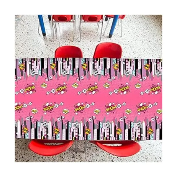 Mantel de fiesta de 3 piezas de Super Girl Hero Girl Pink_5