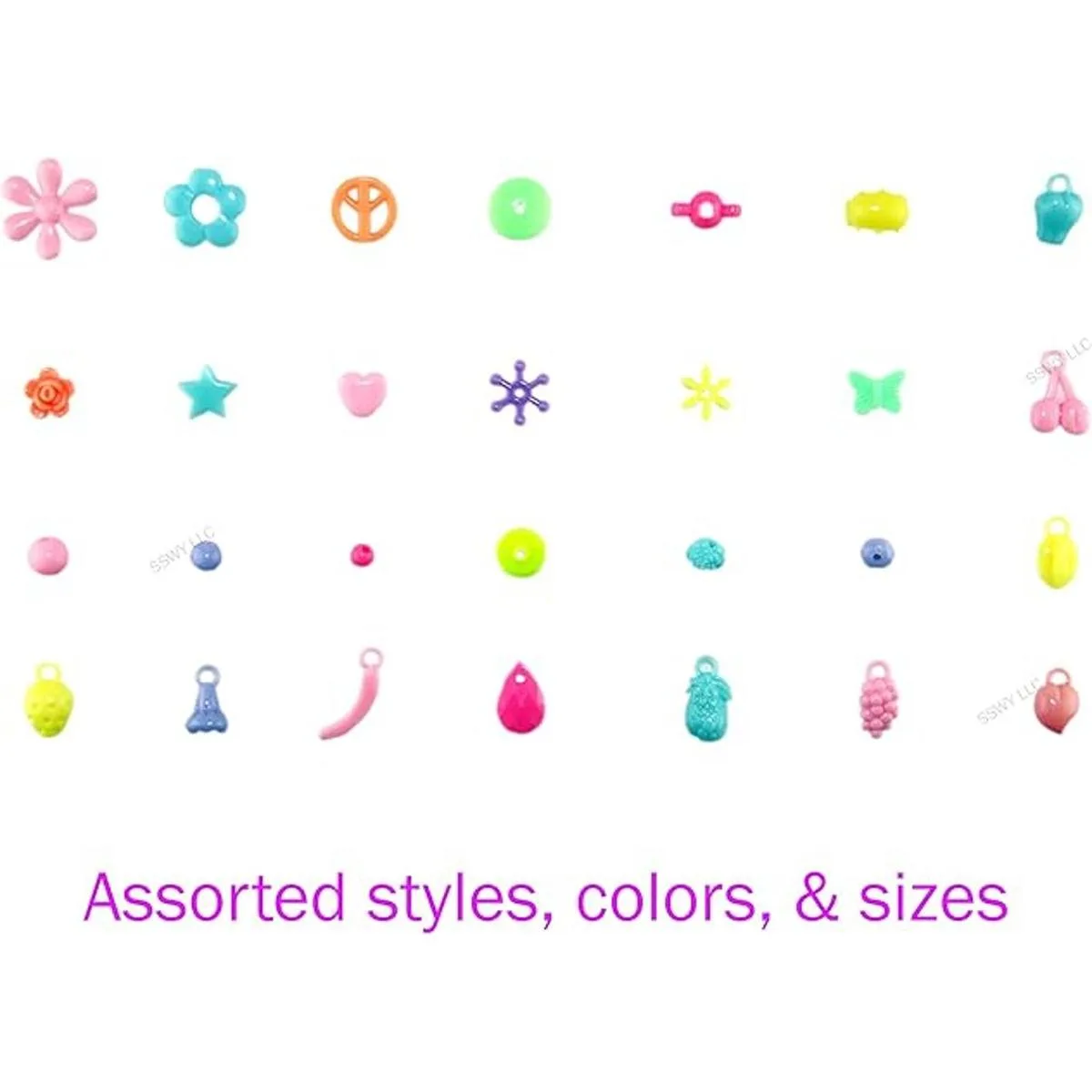 Juego de cuentas de plástico de bricolaje estilo playa_2