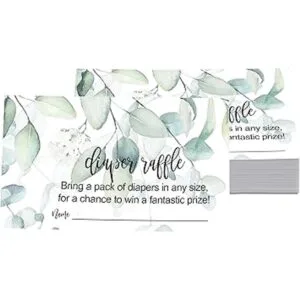 Greenery Pañal Pañal Raffle Ticket 50 Tarjetas Juegos de_6