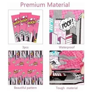 Mantel de fiesta de 3 piezas de Super Girl Hero Girl Pink_3
