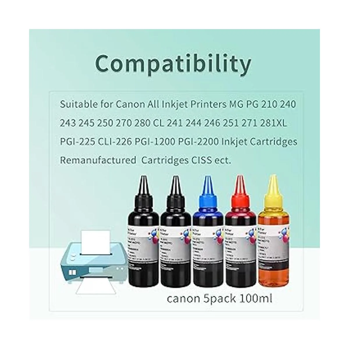 AYMSous Kit de recambio de tinta para Canon 250 251 270_3