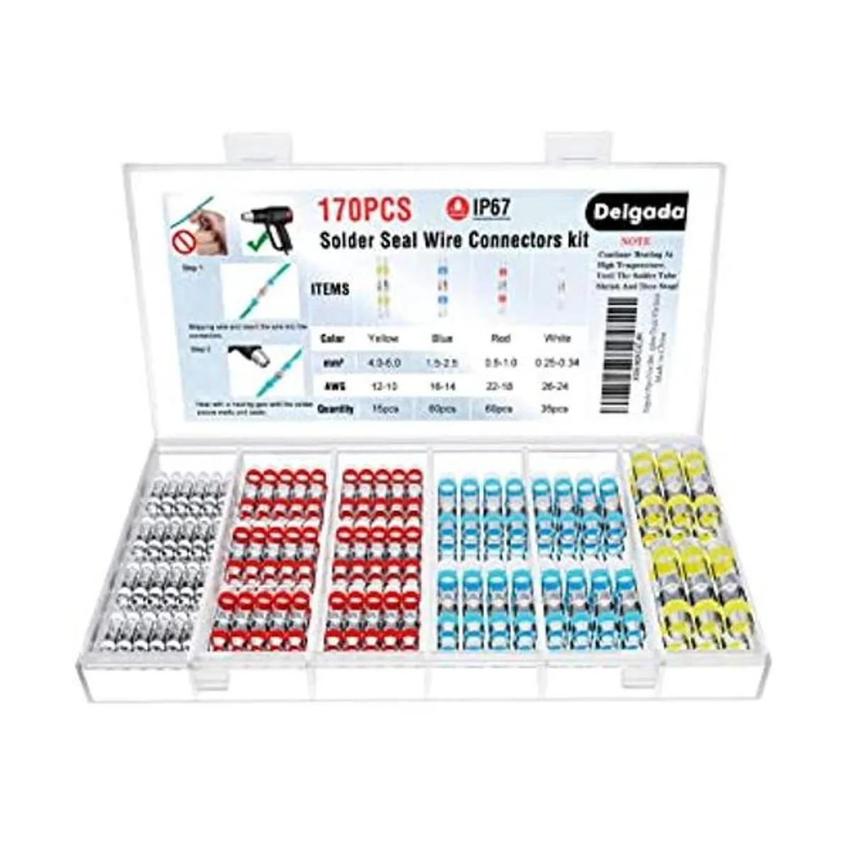 Delgada Kit de conectores de alambre termorretráctiles de_1