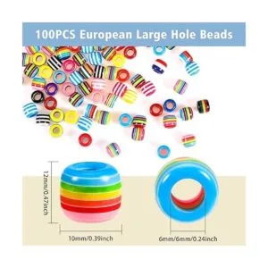 QXUJI 100 cuentas europeas de agujero grande cuentas_2