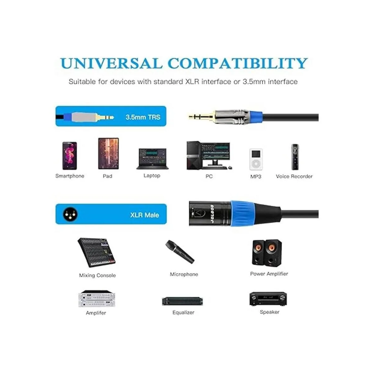 Cable XLR de 0.138 in a XLR enchufe estéreo de 18 a XLR_2