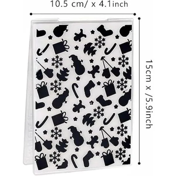 Carpetas de plástico en relieve de Navidad hojas de copo_2
