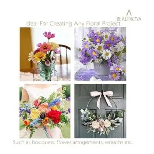 200 tallos de flores de calibre 22 de Beadnova con alambre_5