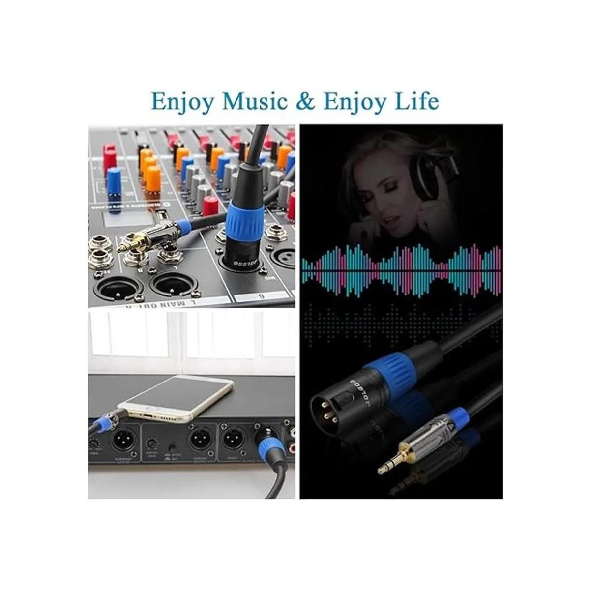 Cable XLR de 0.138 in a XLR enchufe estéreo de 18 a XLR_6