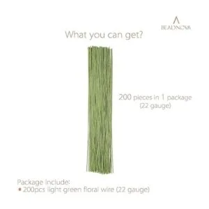 200 tallos de flores de calibre 22 de Beadnova con alambre_3