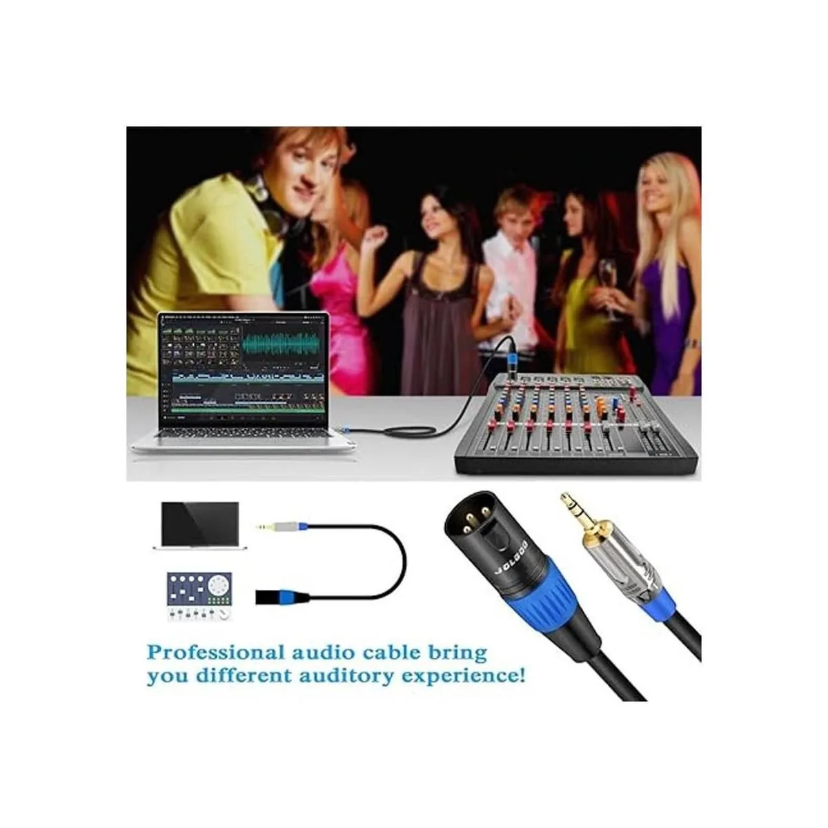 Cable XLR de 0.138 in a XLR enchufe estéreo de 18 a XLR_3