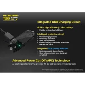 Nitecore Tube V2.0 Llavero ultraligero recargable por USB_4