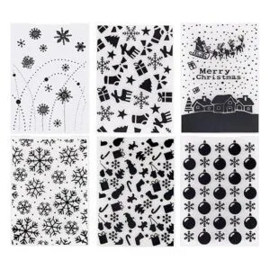Carpetas de plástico en relieve de Navidad hojas de copo_1