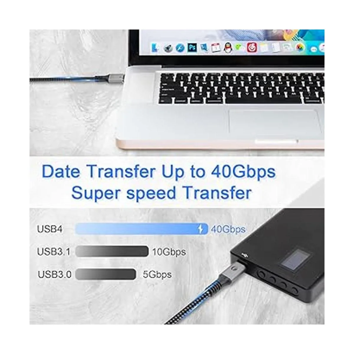 Cable USB 4 de 240 W para cable Thunderbolt 4 de 4 pies_4