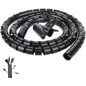 Tubo enrollado en espiral negro para administración de_1