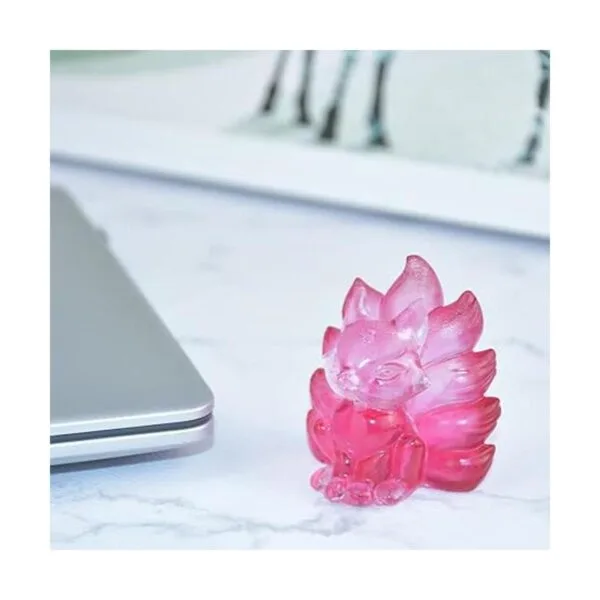 Fuerlun Molde de resina de zorro de silicona 3D de nueve_3