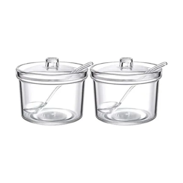 2 piezas de acrílico limpio con tapa y cuchara_1