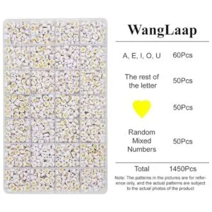 WangLaap Juego de 1450 cuentas de letras redondas de_2