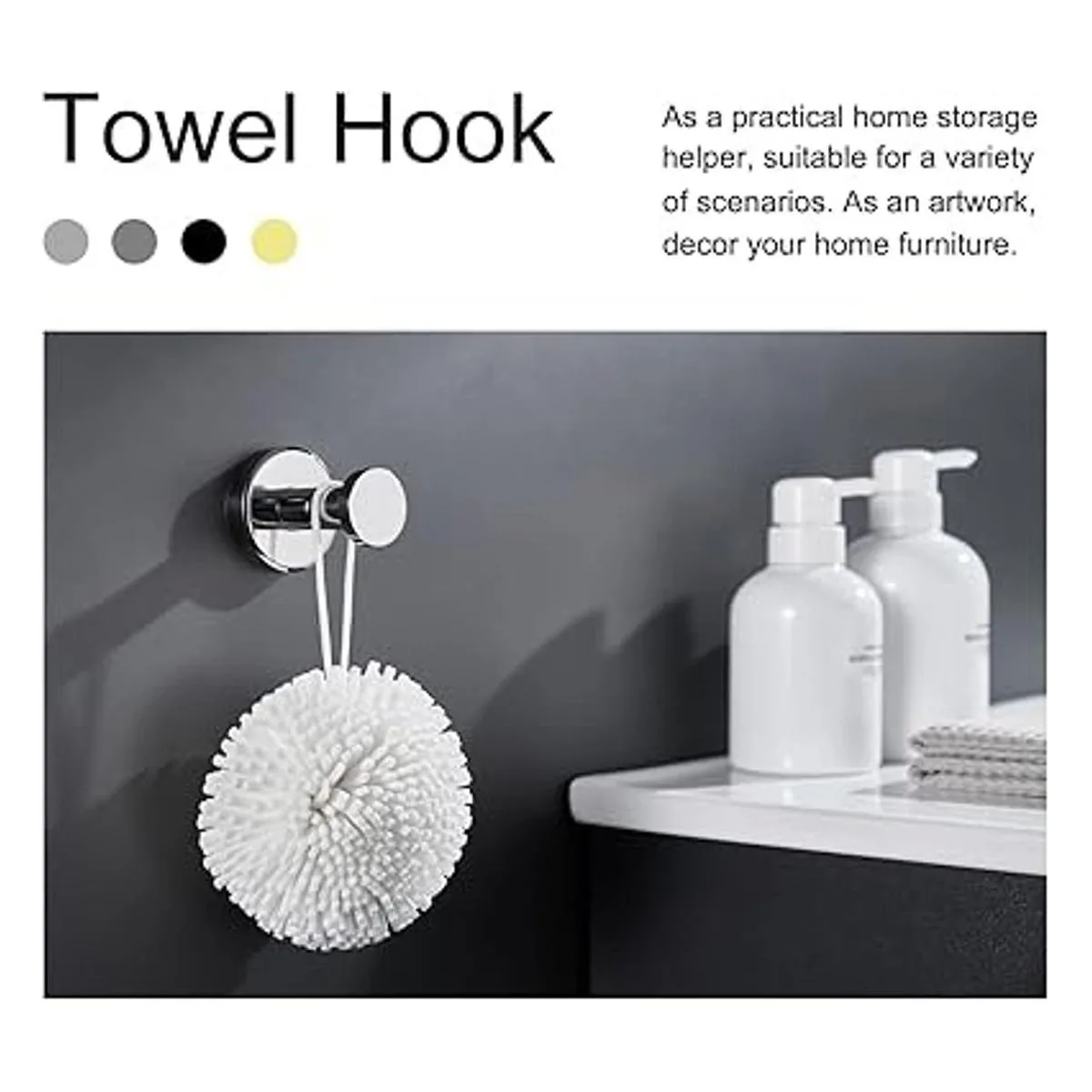 APLusee SUS304 Gancho para toallas de baño cromado_3