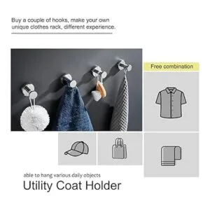 APLusee SUS304 Gancho para toallas de baño cromado_7