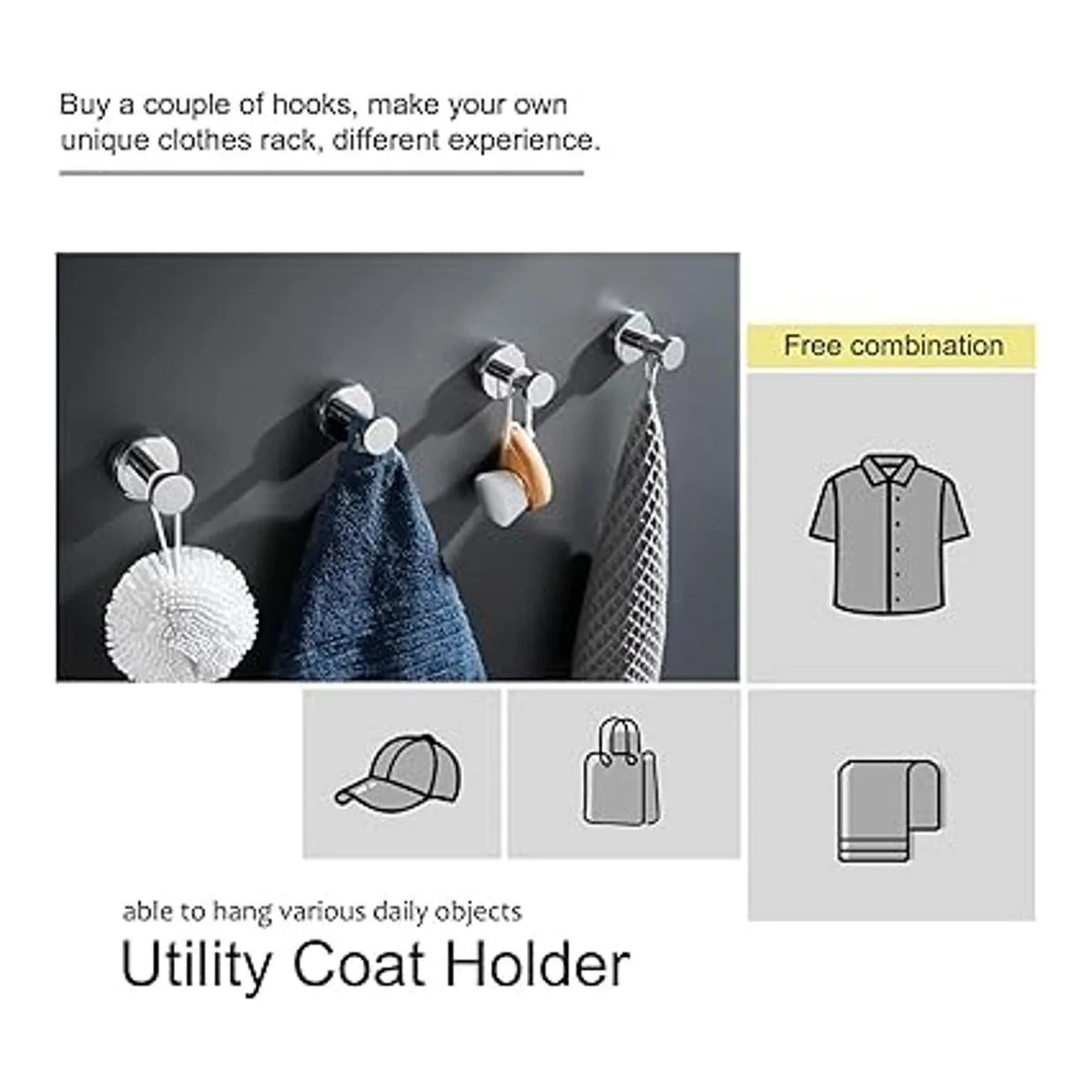 APLusee SUS304 Gancho para toallas de baño cromado_7