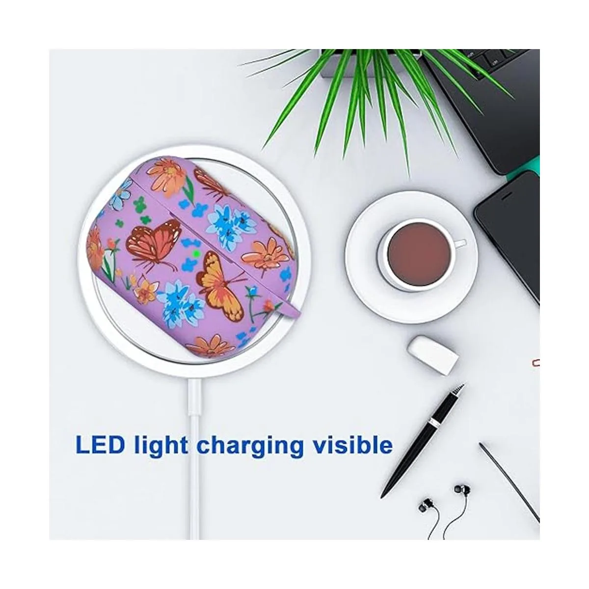 Slinbee Funda para Airpods Pro funda de mariposa suave y_5