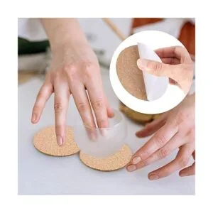Qincling Paquete de 50 posavasos de corcho autoadhesivos_3