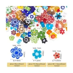OLYCRAFT 236 cuentas de cristal hechas a mano Millefiori_2