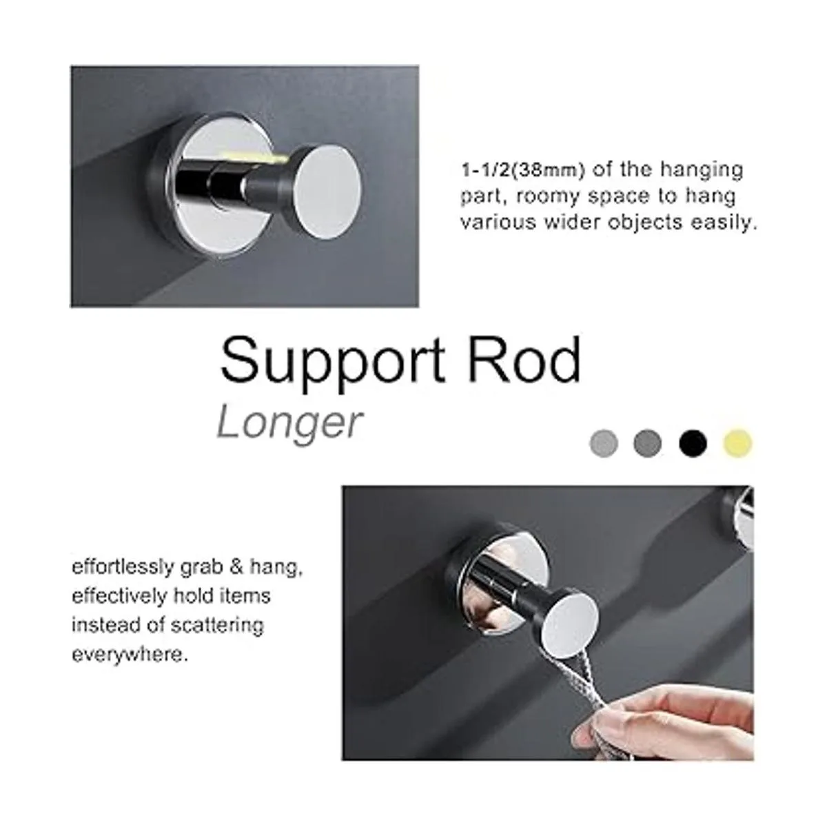 APLusee SUS304 Gancho para toallas de baño cromado_4