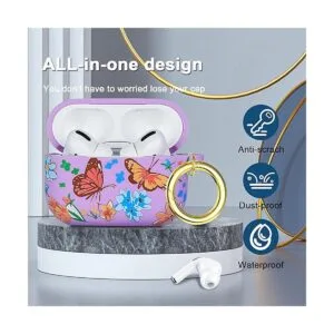 Slinbee Funda para Airpods Pro funda de mariposa suave y_3