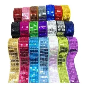 Lauthen.S Borde de lentejuelas de Paillette plateadas 20_3