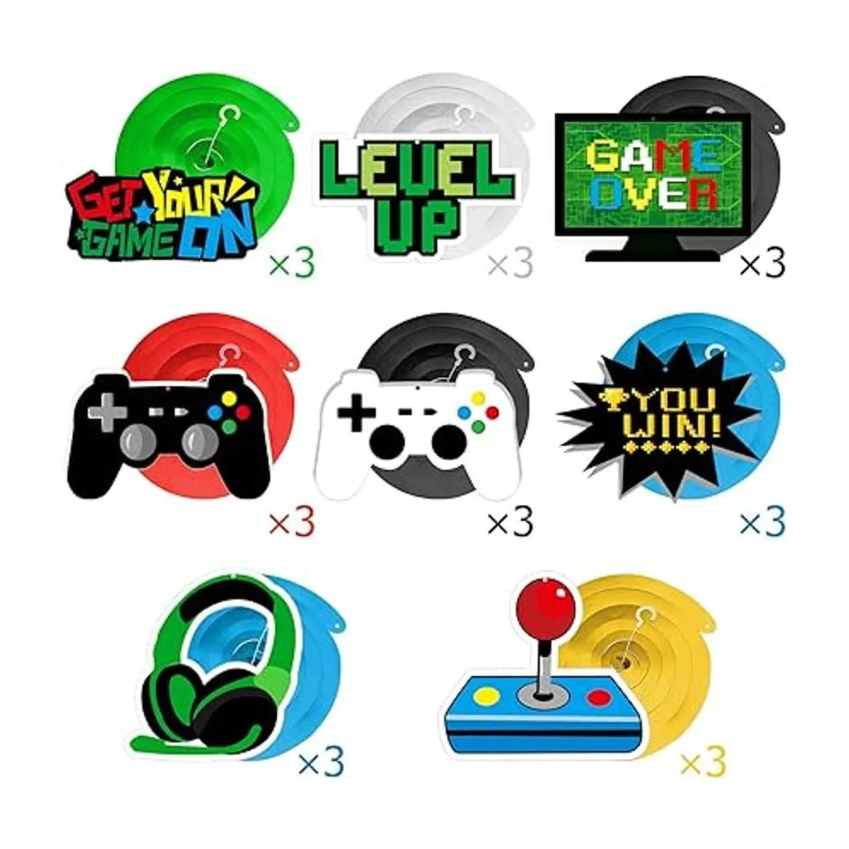 MIAHART 34 piezas de video juegos colgantes de fiesta de_3