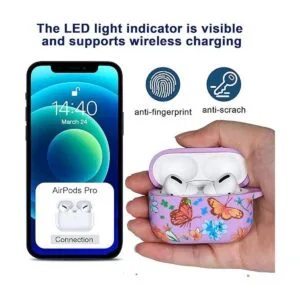 Slinbee Funda para Airpods Pro funda de mariposa suave y_4