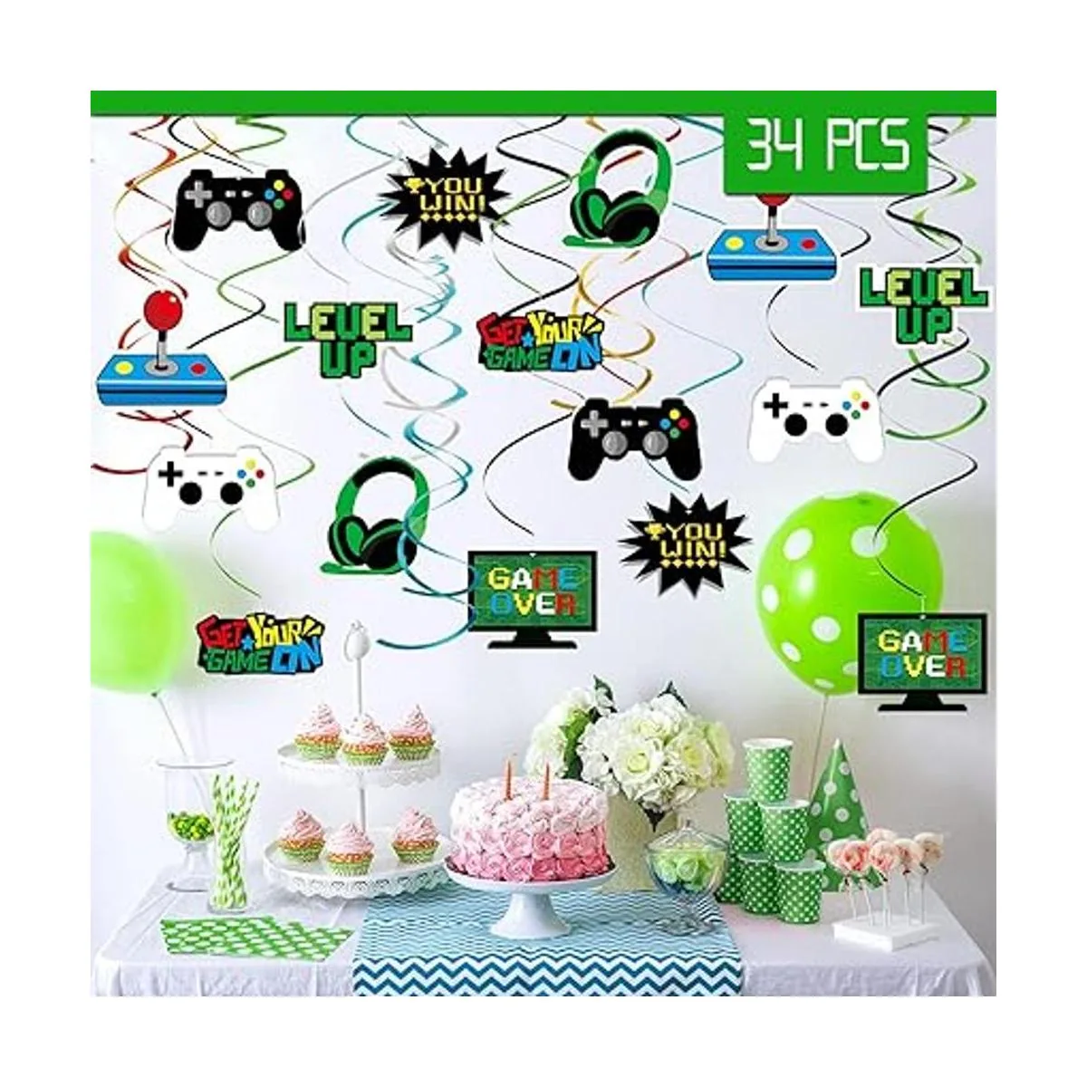 MIAHART 34 piezas de video juegos colgantes de fiesta de_2