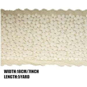 Cinta de encaje floral bordada elástica de 5 yardas para_2