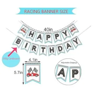 Banner retro de feliz cumpleaños de carreras Banner de_2