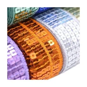 Lauthen.S Borde de lentejuelas de Paillette plateadas 20_2